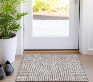 Piper Looms Chantille Geometric ACN937 Taupe Machine Washable Area Rug Scatter Lifestyle Image Feature