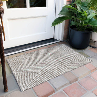 Piper Looms Chantille Geometric ACN937 Taupe Machine Washable Area Rug Scatter Outdoor Lifestyle Image Feature