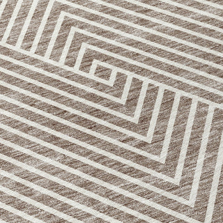 Piper Looms Chantille Geometric ACN937 Taupe Machine Washable Area Rug Swatch Image