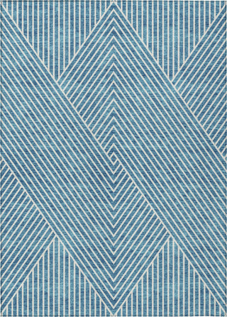 Piper Looms Chantille Geometric ACN937 Teal Machine Washable Area Rug main image