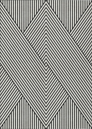 Piper Looms Chantille Geometric ACN937 White Machine Washable Area Rug main image