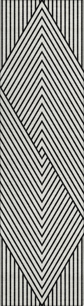 Piper Looms Chantille Geometric ACN937 White Machine Washable Area Rug Runner Main Image