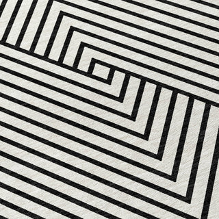 Piper Looms Chantille Geometric ACN937 White Machine Washable Area Rug Swatch Image