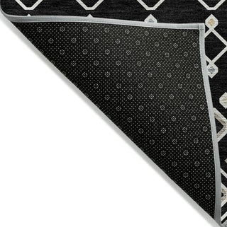 Piper Looms Chantille Southwest ACN938 Black Machine Washable Area Rug Backing Image