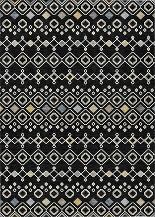 Piper Looms Chantille Southwest ACN938 Black Machine Washable Area Rug main image