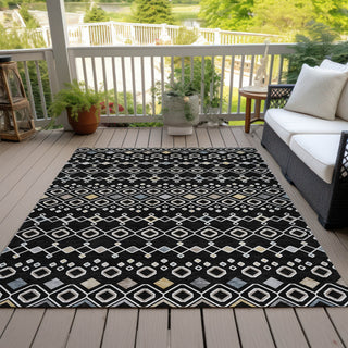 Piper Looms Chantille Southwest ACN938 Black Machine Washable Area Rug Outdoor Lifestyle Image Feature