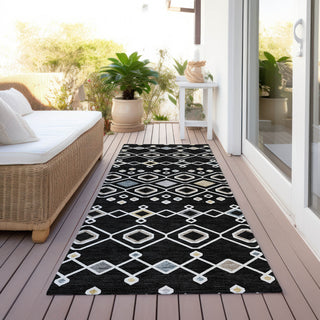 Piper Looms Chantille Southwest ACN938 Black Machine Washable Area Rug Runner Outdoor Lifestyle Image Feature