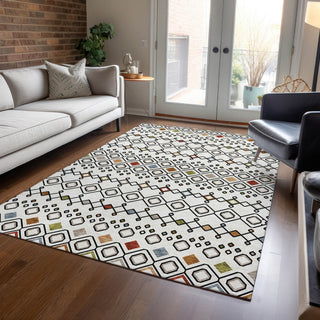 Piper Looms Chantille Southwest ACN938 Ivory Machine Washable Area Rug Lifestyle Image Feature