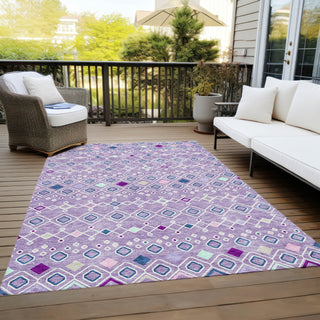 Piper Looms Chantille Southwest ACN938 Lavender Machine Washable Area Rug Outdoor Lifestyle Image Feature