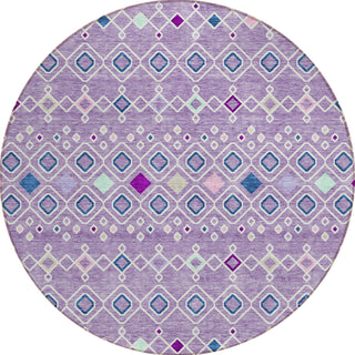 Piper Looms Chantille Southwest ACN938 Lavender Machine Washable Area Rug Round Main Image