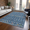 Piper Looms Chantille Southwest ACN938 Navy Machine Washable Area Rug Lifestyle Image Feature