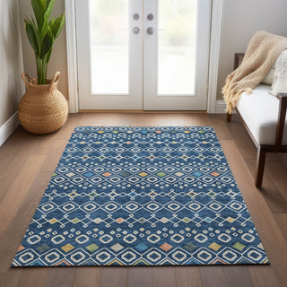 Piper Looms Chantille Southwest ACN938 Navy Machine Washable Area Rug Lifestyle Image Feature