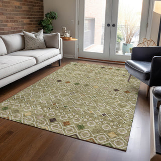 Piper Looms Chantille Southwest ACN938 Sage Machine Washable Area Rug Lifestyle Image Feature