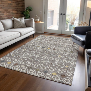 Piper Looms Chantille Southwest ACN938 Taupe Machine Washable Area Rug Lifestyle Image Feature