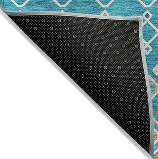 Piper Looms Chantille Southwest ACN938 Teal Machine Washable Area Rug Backing Image