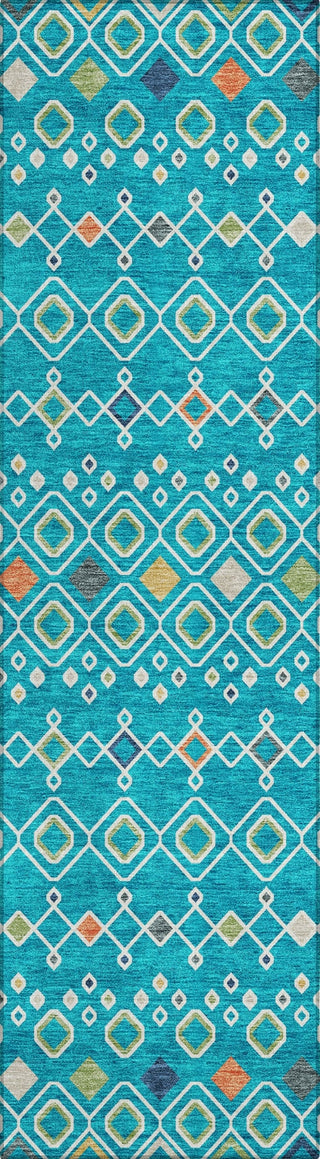 Piper Looms Chantille Southwest ACN938 Teal Machine Washable Area Rug Runner Main Image