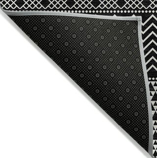 Piper Looms Chantille Stripes ACN939 Black Machine Washable Area Rug Backing Image