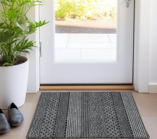 Piper Looms Chantille Stripes ACN939 Black Machine Washable Area Rug Scatter Lifestyle Image Feature