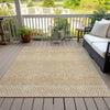 Piper Looms Chantille Stripes ACN939 Gold Machine Washable Area Rug Outdoor Lifestyle Image Feature