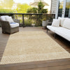 Piper Looms Chantille Stripes ACN939 Gold Machine Washable Area Rug Outdoor Lifestyle Image Feature