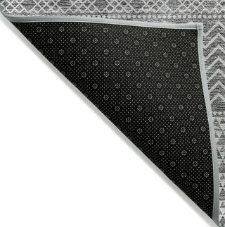 Piper Looms Chantille Stripes ACN939 Gray Machine Washable Area Rug Backing Image