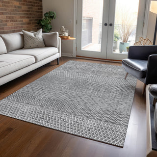 Piper Looms Chantille Stripes ACN939 Gray Machine Washable Area Rug Lifestyle Image Feature