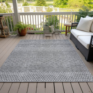 Piper Looms Chantille Stripes ACN939 Gray Machine Washable Area Rug Outdoor Lifestyle Image Feature