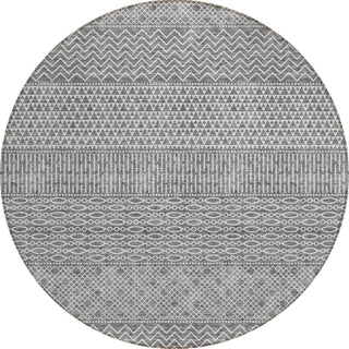 Piper Looms Chantille Stripes ACN939 Gray Machine Washable Area Rug Round Main Image