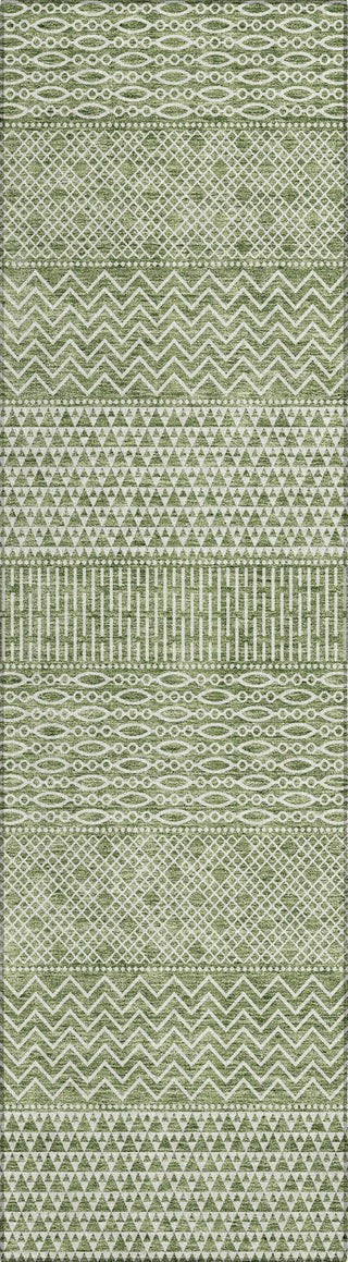 Piper Looms Chantille Stripes ACN939 Green Machine Washable Area Rug Runner Main Image