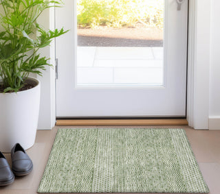 Piper Looms Chantille Stripes ACN939 Green Machine Washable Area Rug Scatter Lifestyle Image Feature