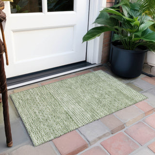 Piper Looms Chantille Stripes ACN939 Green Machine Washable Area Rug Scatter Outdoor Lifestyle Image Feature