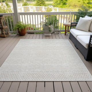 Piper Looms Chantille Stripes ACN939 Ivory Machine Washable Area Rug Outdoor Lifestyle Image Feature
