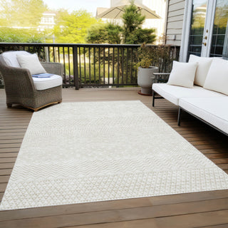 Piper Looms Chantille Stripes ACN939 Ivory Machine Washable Area Rug Outdoor Lifestyle Image Feature