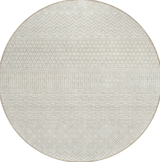 Piper Looms Chantille Stripes ACN939 Ivory Machine Washable Area Rug Round Main Image