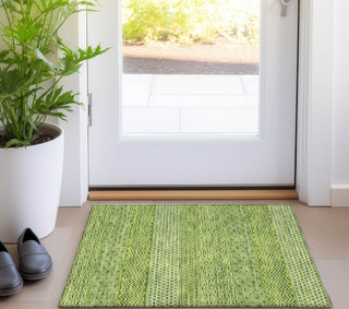 Piper Looms Chantille Stripes ACN939 Lime Machine Washable Area Rug Scatter Lifestyle Image Feature