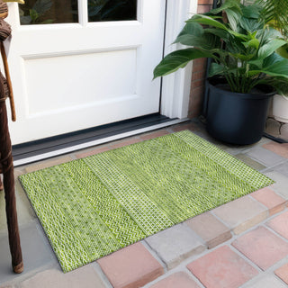 Piper Looms Chantille Stripes ACN939 Lime Machine Washable Area Rug Scatter Outdoor Lifestyle Image Feature