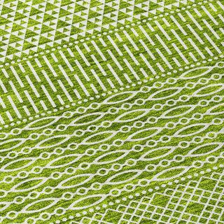 Piper Looms Chantille Stripes ACN939 Lime Machine Washable Area Rug Swatch Image