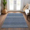 Piper Looms Chantille Stripes ACN939 Navy Machine Washable Area Rug Lifestyle Image Feature