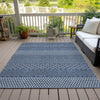 Piper Looms Chantille Stripes ACN939 Navy Machine Washable Area Rug Outdoor Lifestyle Image Feature