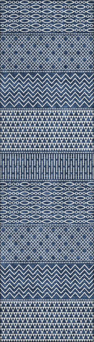 Piper Looms Chantille Stripes ACN939 Navy Machine Washable Area Rug Runner Main Image