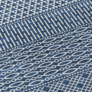 Piper Looms Chantille Stripes ACN939 Navy Machine Washable Area Rug Swatch Image