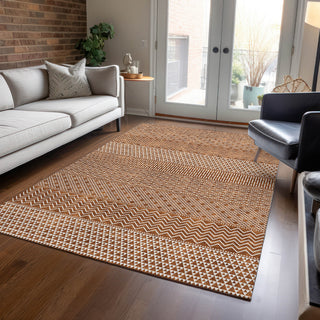 Piper Looms Chantille Stripes ACN939 Paprika Machine Washable Area Rug Lifestyle Image Feature