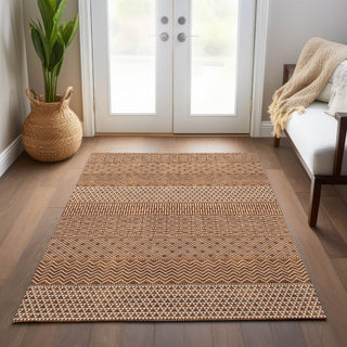 Piper Looms Chantille Stripes ACN939 Paprika Machine Washable Area Rug Lifestyle Image Feature