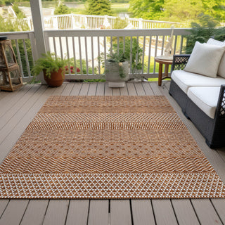 Piper Looms Chantille Stripes ACN939 Paprika Machine Washable Area Rug Outdoor Lifestyle Image Feature