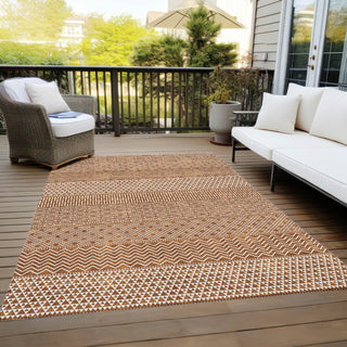 Piper Looms Chantille Stripes ACN939 Paprika Machine Washable Area Rug Outdoor Lifestyle Image Feature