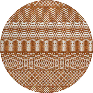 Piper Looms Chantille Stripes ACN939 Paprika Machine Washable Area Rug Round Main Image