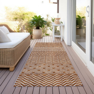 Piper Looms Chantille Stripes ACN939 Paprika Machine Washable Area Rug Runner Outdoor Lifestyle Image Feature