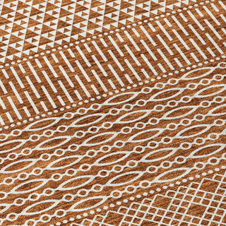 Piper Looms Chantille Stripes ACN939 Paprika Machine Washable Area Rug Swatch Image
