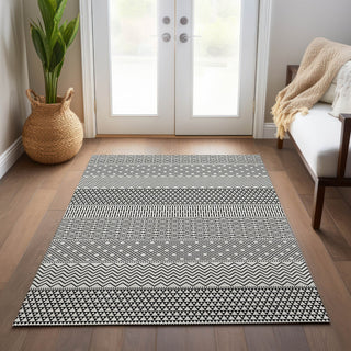 Piper Looms Chantille Stripes ACN939 White Machine Washable Area Rug Lifestyle Image Feature
