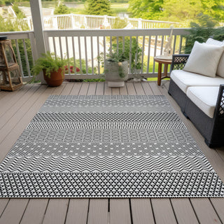 Piper Looms Chantille Stripes ACN939 White Machine Washable Area Rug Outdoor Lifestyle Image Feature